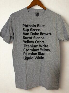 Hype Means Nothing Gray & Black Bob Ross Colors Text T-Shirt